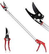Byhagern 32-Inch Cut and Hold Pruners, Long-Reach Tree Pruner with Rotating Cutter Head, Long Pru...
