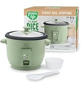 GreenLife Electric Rice Cooker, 3-Cups Uncooked/6-Cups Cooked, Removable PFAS-Free Nonstick Pot, ...