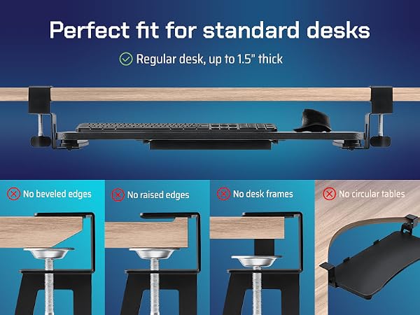 large keyboard tray under desk