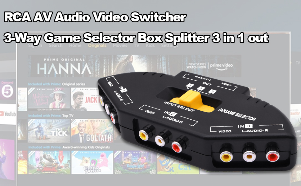 RCA AV Audio Video Switcher Splitter 3 way