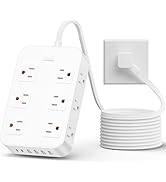 Solidock Power Strip Surge Protector 5 Ft Extension Cord with 12 AC Outlets 6 USB Ports Flat Plug...