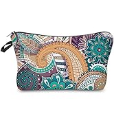 Deanfun Cosmetic Bag for Women, Mandala Flowers Waterproof Makeup Bags Roomy Toiletry Pouch Trave...