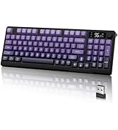 LexonElec M96 Wireless Keyboard, Low Profile Quiet Typing Membrane Gaming Keyboard with Smart Dis...