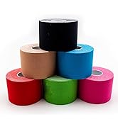 Axion Kinesiology Tapes. Set of 6. Different Waterproof Colours. Skin-Friendly Elastic Self-Adhes...