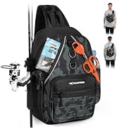 KastKing Karryall Sling Tackle Bag–Fishing Sling Pack,Fishing Backpack With Rod Holder,MOLLE Syst...