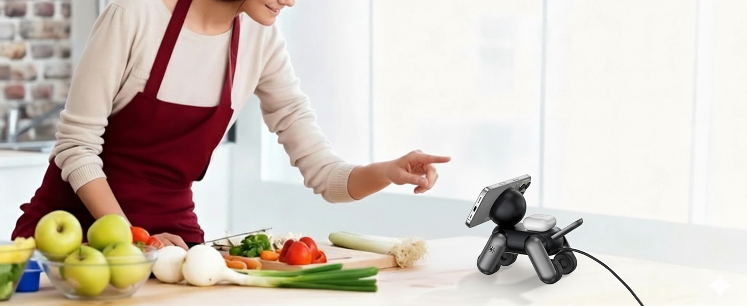 iphone magsafe charger stand to keep your iphone to watch the cooking