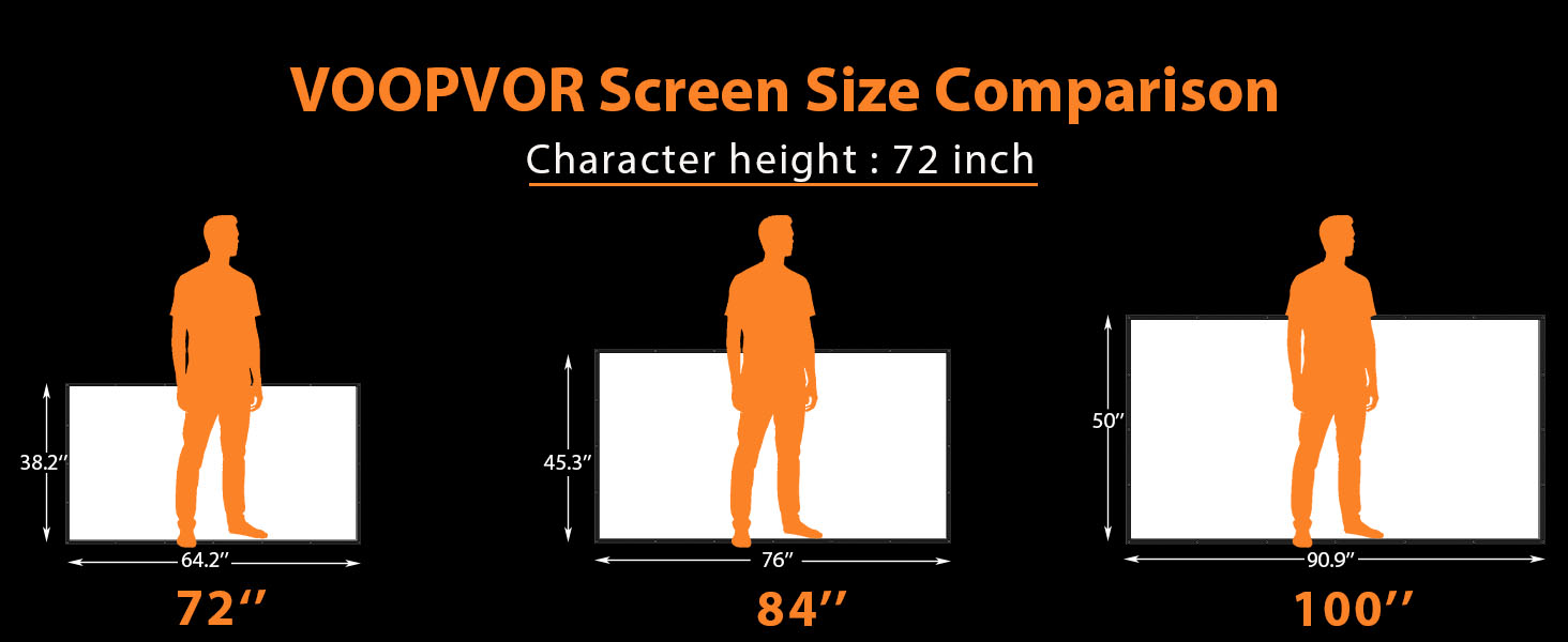 projector screen 72inch