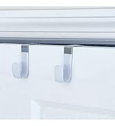 Evelots Over The Door Hooks for Standard Doors, 2 Pack Heavy Duty White Rubber Coated Metal Door ...