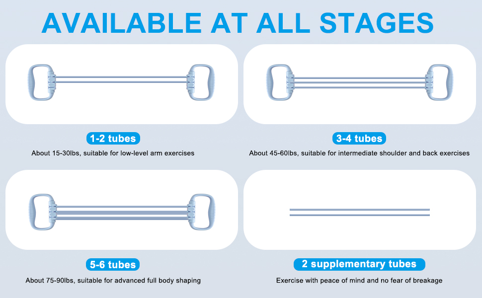 6 tube resistance band and 2 extra tube