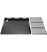 Cooking Griddle Inserts and Grate for Weber Genesis II 400 Series, Flat Top Grill Griddle for Web...