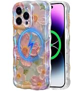 EYZUTAK Case for iPhone 16 Pro Max, [Compatible with MagSafe] Colorful Oil Painting Flower Glossy...