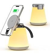 2 in 1 Wireless Charging Station with Night Lamp for Apple Samsung Magnetic Fast Charger, 15W Adj...
