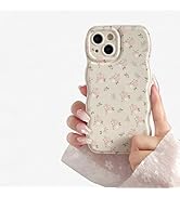 FABSPARK Case for iPhone 15 Pro Max,Cute Flower Floral Pattern Wave Design Curly Wavy Frame Case,...