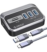 ORICO USB 3.0 Hub with SD/TF Card Reader, 3 Port USB Hub 5Gbps with 1.64Ft USB-C Cable and USB-A ...