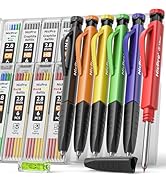 Nicpro 6 Pack Carpenter Pencils Set with Sharpener &amp; Finger Grip, 3 IN-1 Mechanical Carpenter Pen...
