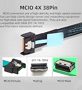 CY Cord PCI-E 5.0 Mini Cool Edge IO MCIO STR PCI-E 8i 74Pin Male to Dual MCIO 38Pin Male Extender...