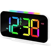 Digital Alarm Clocks for Bedrooms, Large Display Dual Alarm 12/24Hr and Snooze Simple Loud Digita...