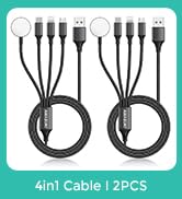 2Pack Travel Essentials Multi Charging Cable for Watch Charger 4 in 1 Fast Charger Camping Essent...