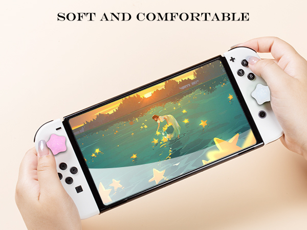 switch thumb grips caps joycon button cover glitter bling star