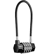LOFICOPER Long Shackle Combination Lock, 4 Digit Combination Long Padlock, Waterproof Outdoor Cab...