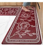 ROTTOGOON Kitchen Floor Mat Set of 2, Cushioned Anti Fatigue Kitchen Mat 17"x47"+17"x29", Non-Sli...
