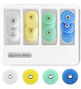 40 Piece 14mm Dental Polishing Discs Assorted Kit, Dental Polisher Supplies with Mandrel Stem for...