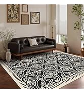 Latte&amp;Fog 5x7 Area Rugs for Living Room Bedroom, Vintage Washable Rug, Boho Non Slip Low Pile Car...