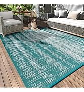 MontVoo Outdoor Rug Waterproof 5x8 ft Outdoor Carpet Patio Rug Mat Reversible RV Camping Rug Plas...