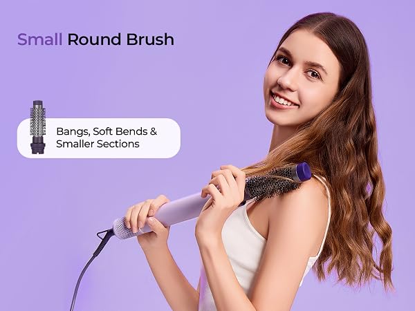 Small Round Brush Bangs, Soft Bends &amp; Smaller Sections