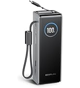 EF ECOFLOW Rapid Power Bank, 25,000mAh, 170W, 100W Built-in and Retractable Cables, Portable Char...