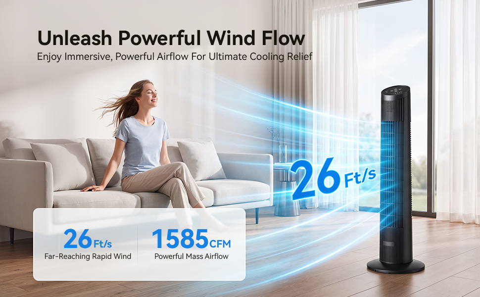 UTHFY 31&amp;#34; Tower Fan for Bedroom