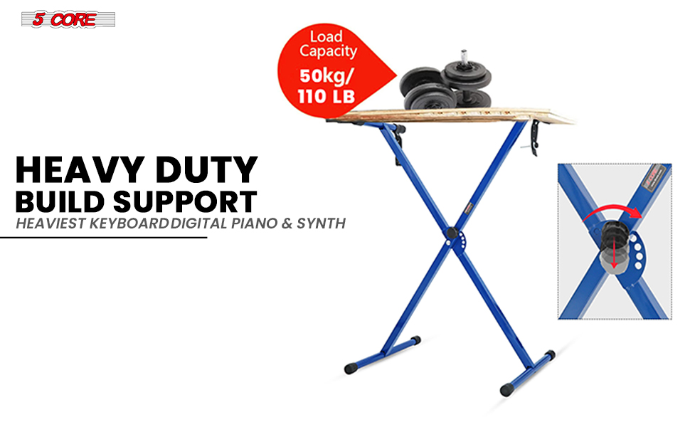 Keyboard Stand Single X Style 7 Adjustable Digital Electric Piano 61 76 88 Keys