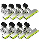 HOUSE AGAIN Chip Clips Bag Clips, 8 Pack Strong Magnetic Bag Clip Silicone-Covered Edges No Scrat...