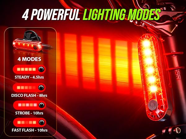 red bike light bicycle rear tail rechargeable safety back led luces bicicleta taillights cycling