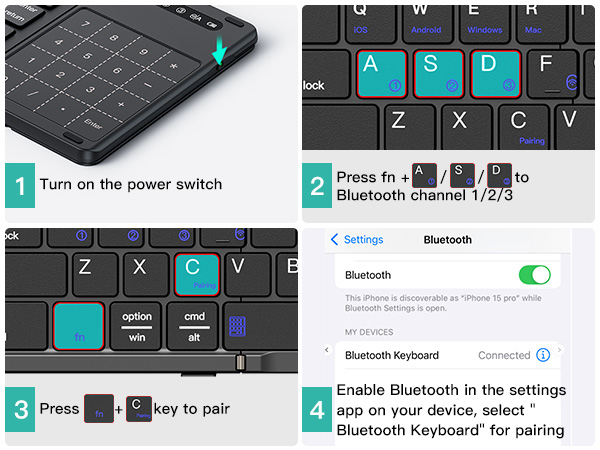 wireless folding keyboard