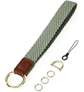 WEESMILE Key Chain, Stretchy Keychain Wristlet, Cute Wrist Lanyard Strap for Car Keys with D Ring...