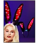 Uranian Light Up Bunny Ears Headband Rabbit Ears Hair Bands Led Bunny Headbands Cosplay Costume H...