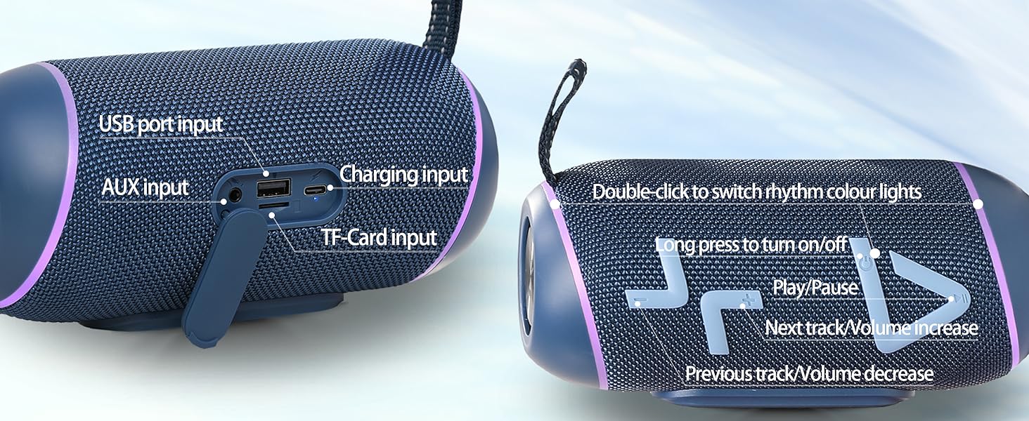 Portable Bluetooth Speaker with Stereo Sound