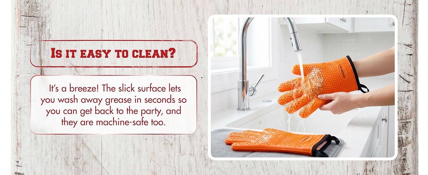 Easy to clean bbq griddling gloves for griddle blackstone accessories