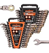 HORUSDY 24-Piece Flex-Head Ratcheting Wrench Set | Metric and SAE | Ratchet Combination Wrenches ...