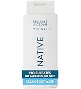 Native Sea Salt &amp; Cedar Scent 24-Hr Refreshing Clean Body Wash for Men &amp; Women, for All Skin Type...