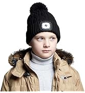 Kids Headlamp Beanie - Warm Winter Hat with Light for Boys Girls, Cozy Beanie with Light, Fun Gif...