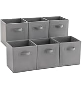 MAX Houser 6 Pack Foldable Fabric Storage Bins with Handles - Ideal for Closet Organization, Bedr...
