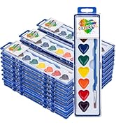 ARTLYMERS 24 Pack Water Color Paint Sets for Kids, 8 Colors Heart Watercolor Paint Set with Paint...