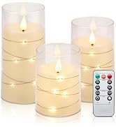 Aignis Flickering Flameless Candles Battery Operated Candles LED Candles with Remote Timer for Ho...