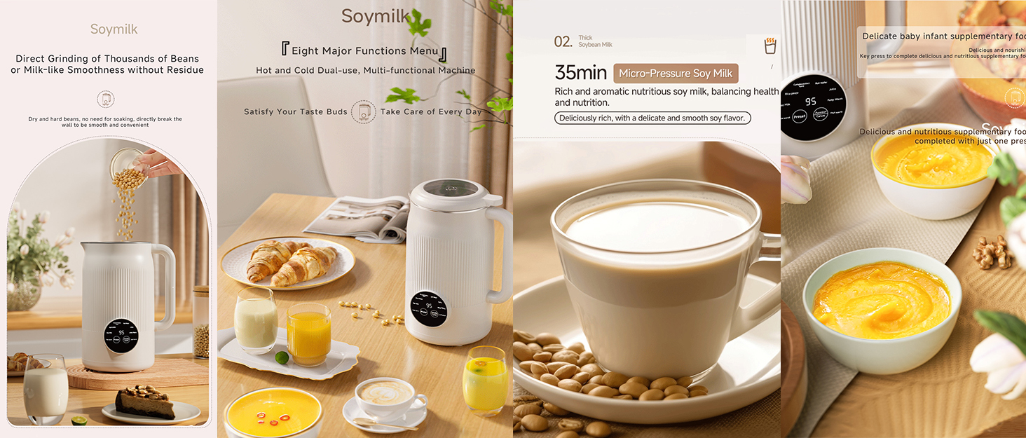 8-in-1 Automatic Soy Nut Milk Maker,40oz Soy Milk Maker