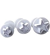 Star Small Fondant Plunger Cutter Set Cake Cookies Decorating Tool Mold-Tiny 3 Pieces(Mini)