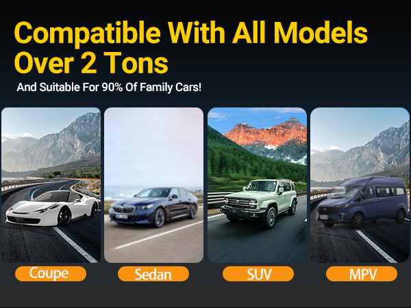 Universal for 2-ton and above models, compatible with 90% of family cars