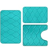 Colorxy Memory Foam Bathroom Rugs - Water Absorbent, Super Soft Non-Slip Bath Mat, Washable Ogee ...