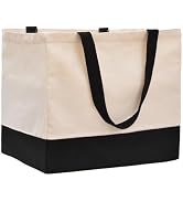 CNaiyunpin Heavy Duty Canvas Reusable Grocery Bags - 8.3 Gal Foldable Large Tote with Handles, Ho...
